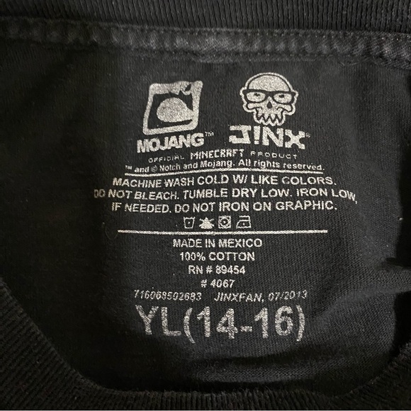 Mojang - Jinx Kid’s Minecraft Black Long Sleeve Tee - Picture 6 of 6